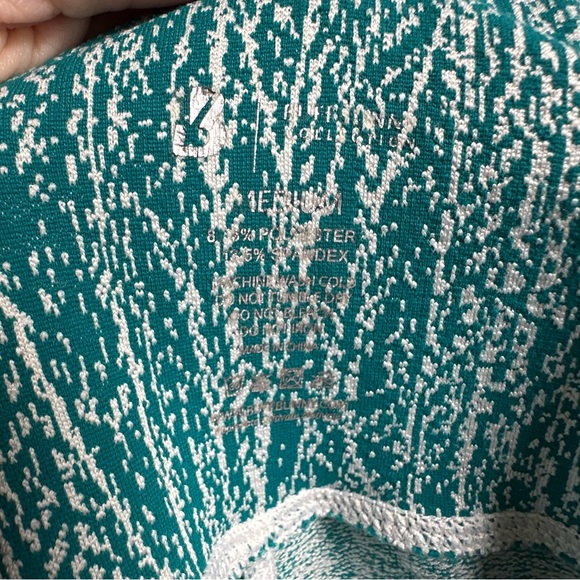 BuffyBunny Jacquard Teal White Workout High Rise Leggings Women’s Size Medium - Picture 10 of 10